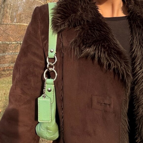 Vintage Coach Green Leather Shoulder Bag - Picture 8 of 8